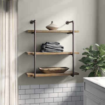 Asainti 3 Piece Rectangle Distressed Wood Tiered Shelf